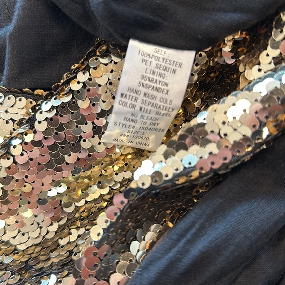 Gold Sequined Maxi Skirt - Picture 6 of 6